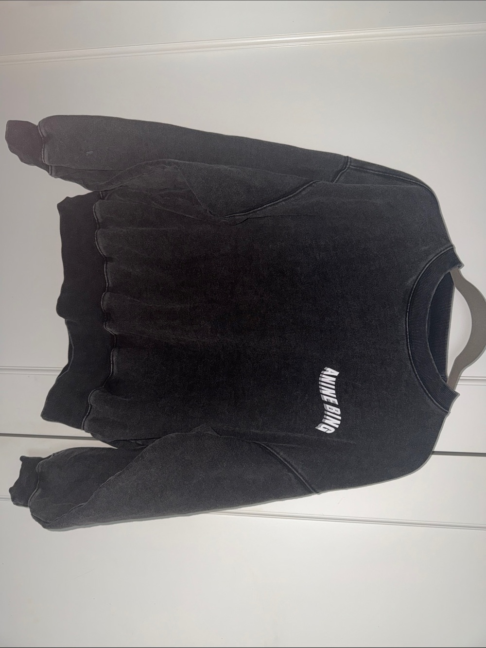 Anine Bing Washed Black Logo Sweatshirt